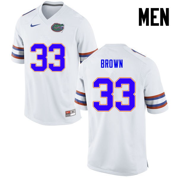 Florida Gators Men #33 Mack Brown College Football White